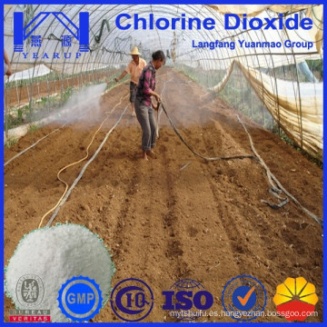 Polvo eficiente del dióxido de cloro para la esterilización del suelo para la agricultura